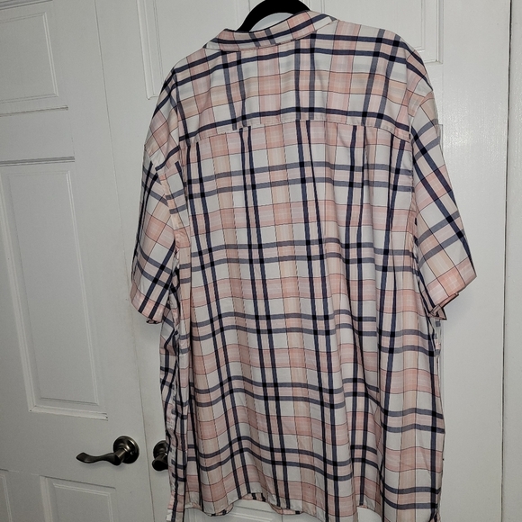 Oak Hill Plaid Short Sleeve Button Shirt- Men's Big & Tall Size 4XL - Picture 4 of 4